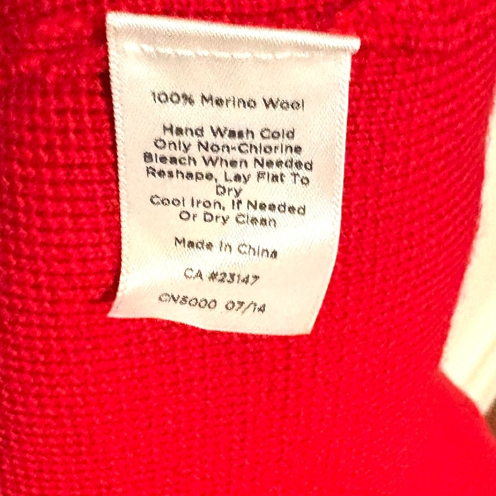 Talbots Women's Holiday Red 100% Merino Wool Coatagan in Size 2X - Picture 11 of 12